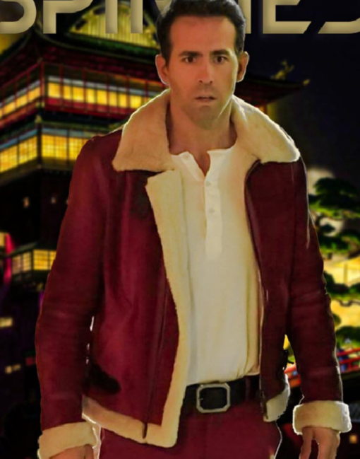 Spirited Ryan Reynolds Shearling Jacket - Image 5