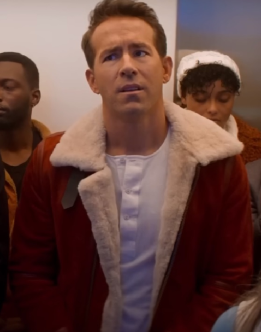 Spirited Ryan Reynolds Shearling Jacket - Image 4