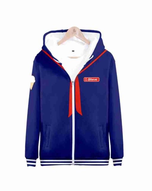Strangers Things Steve Scoops Varsity Jacket With Hooded