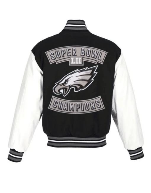 Super Bowl Champions Philadelphia Eagles Black Varsity Jacket - Image 2
