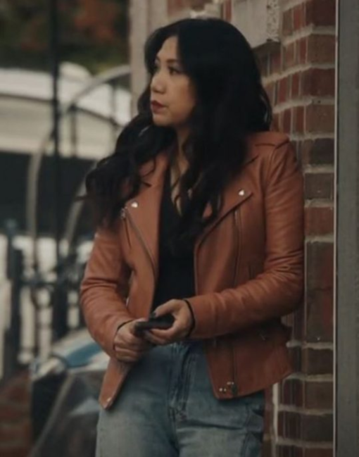 The Equalizer S03 Liza Lapira Brown Leather Jacket - Image 4