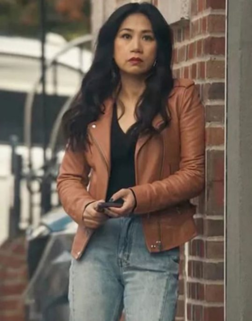 The Equalizer S03 Liza Lapira Brown Leather Jacket - Image 2