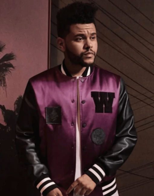 The Weeknd H&m Jacket | Purple Bomber Jacket - Image 4