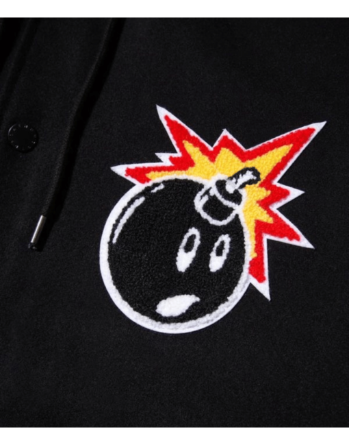 The Hundreds Letterman Jacket Black - Image 3