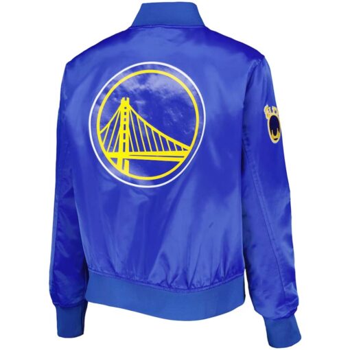 NBA Women's Golden State Warriors Pro Standard Royal Classics Satin Full-Snap Jacket by TJS - Image 2