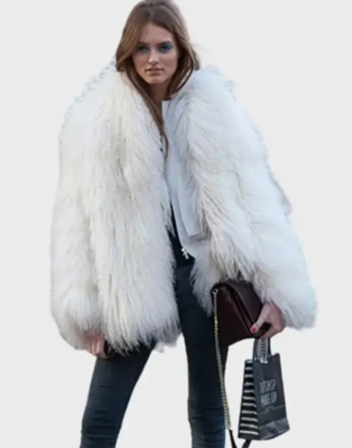 White Fluffy Jacket - Image 2