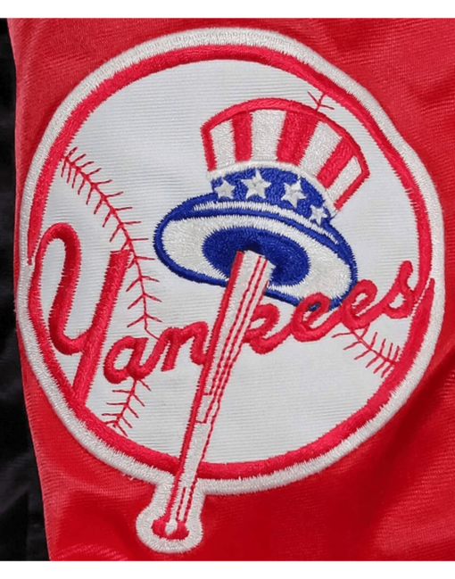 Satin Black And Red New York Yankees 90s Jacket - Image 3