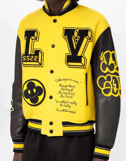 Yellow And Black Louis Vuitton Versity Jacket