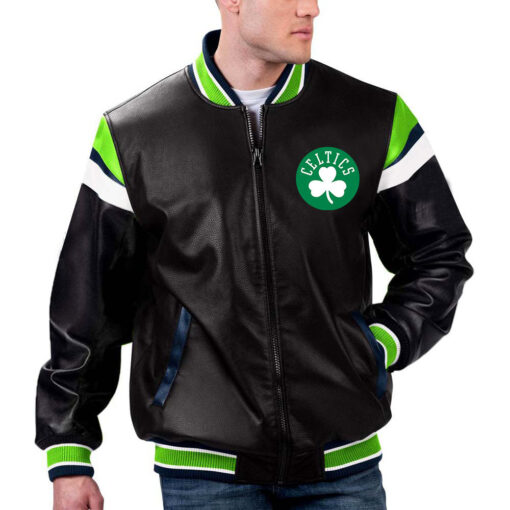 NBA Boston Celtics Leather Jacket For Men and Women - Image 2