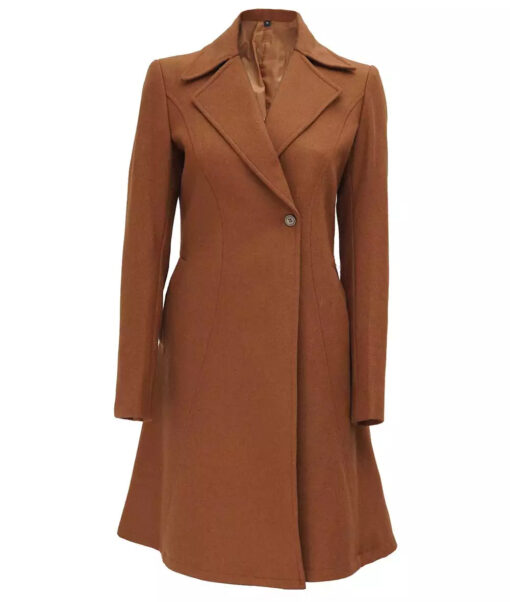 Denise Women’s Camel Double-Breasted Coat – Premium Wool - Image 2