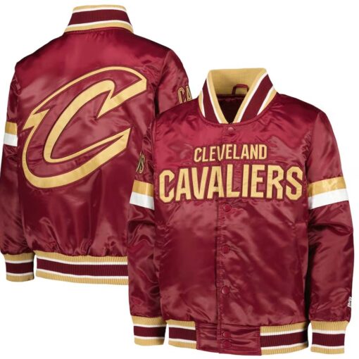 NBA Cleveland Cavaliers Starter Youth Home Game Varsity Satin Full-Snap Jacket by TJS