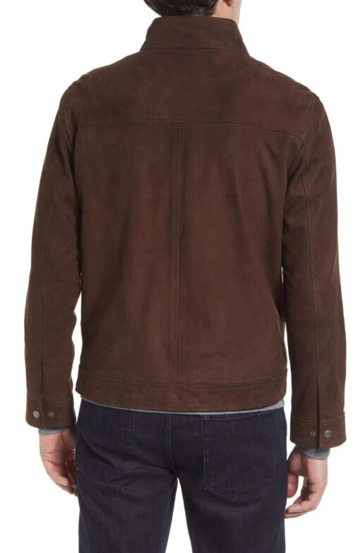 Men’s Nubuck Leather Bomber Jacket - Image 4