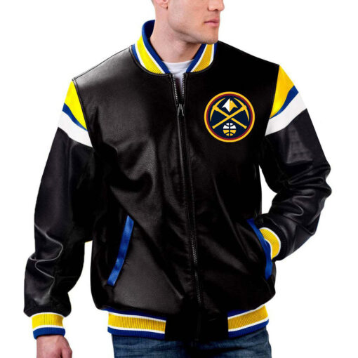 NBA Denver Nuggets Leather Jacket For Men and Women - Image 2