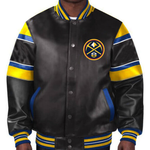 NBA Denver Nuggets Leather Jacket For Men and Women - Image 2