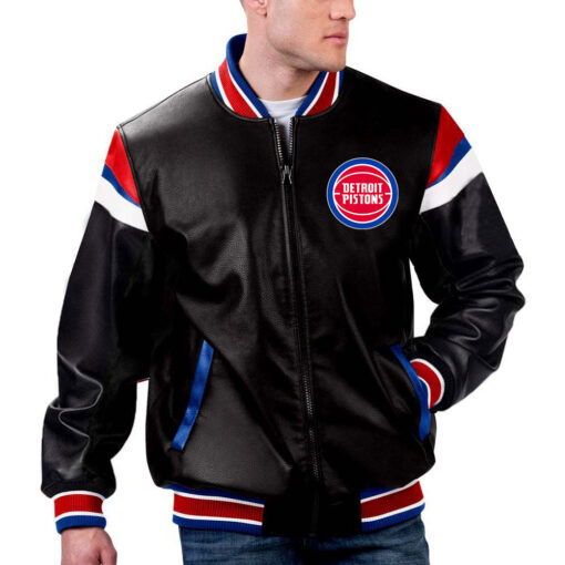 NBA Detroit Pistons Leather Jacket For Men and Women - Image 2