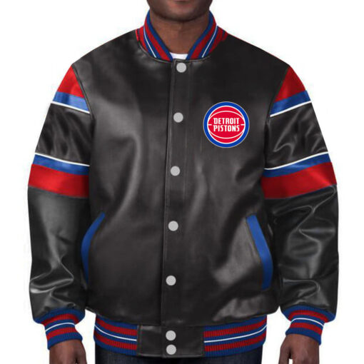 NBA Detroit Pistons Leather Jacket For Men and Women - Image 2
