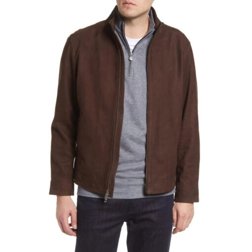 Men’s Nubuck Leather Bomber Jacket