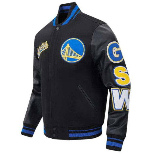 NBA GOLDEN STATE WARRIORS SCRIPT TAIL MEN'S RIB WOOL VARSITY - Image 4