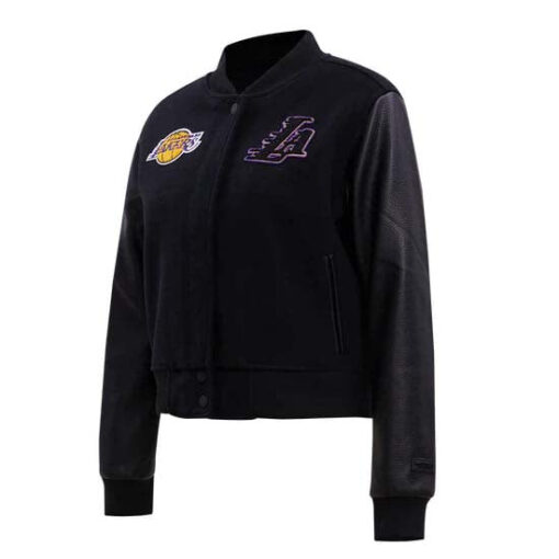 NBA LOS ANGELES LAKERS CLASSIC WOOL WOMEN'S VARSITY JACKET - Image 4