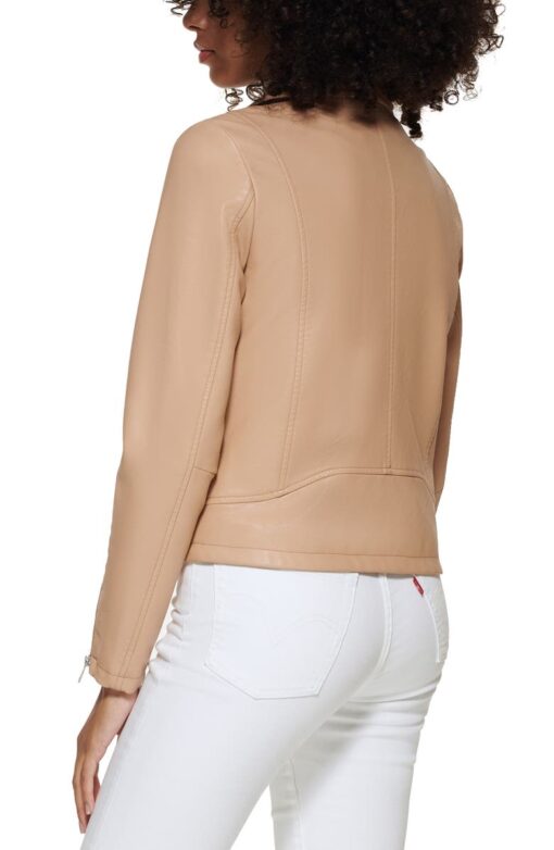 Women's Faux Leather Moto Jacket - Image 3
