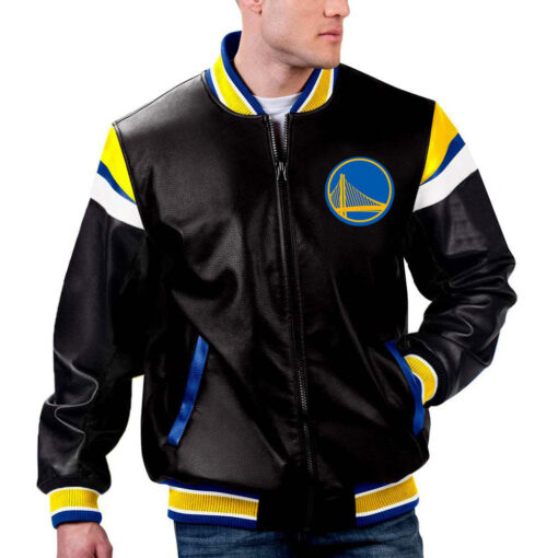 NBA Golden State Warriors Leather Jacket For Men and Women - Image 2