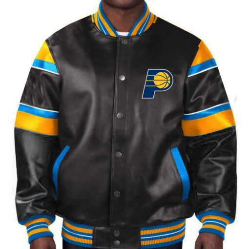 NBA Indiana Pacers Leather Jacket For Men and Women - Image 2