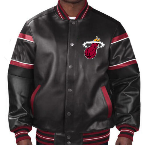 NBA Miami Heat Leather Jacket For Men and Women - Image 2