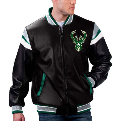 NBA Milwaukee Bucks Leather Jacket For Men and Women - Image 2