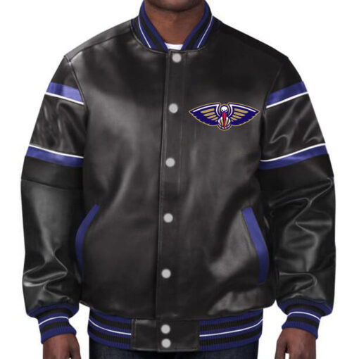 NBA Orleans Pelicans Leather Jacket For Men and Women - Image 2