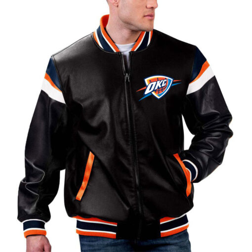 NBA Oklahoma City Hunder Leather Jacket For Men and Women - Image 2