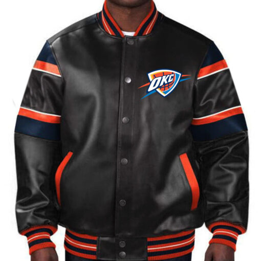 NBA Oklahoma City Hunder Leather Jacket For Men and Women - Image 2