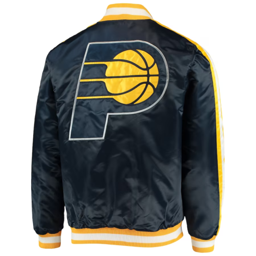 NBA Indiana Pacers Starter The Offensive Varsity Satin Full-Snap Jacket by TJS - Image 2