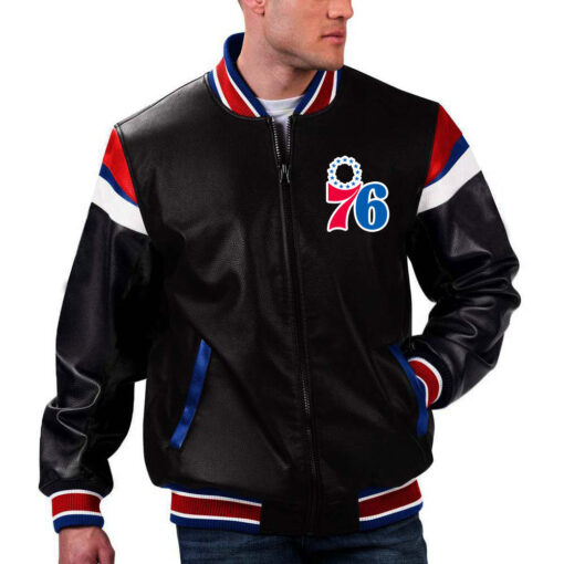 NBA Philadelphia 76ers Leather Jacket For Men and Women - Image 2
