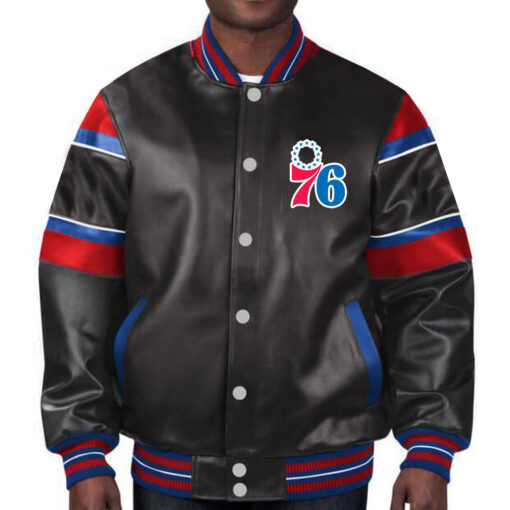 NBA Philadelphia 76ers Leather Jacket For Men and Women - Image 2