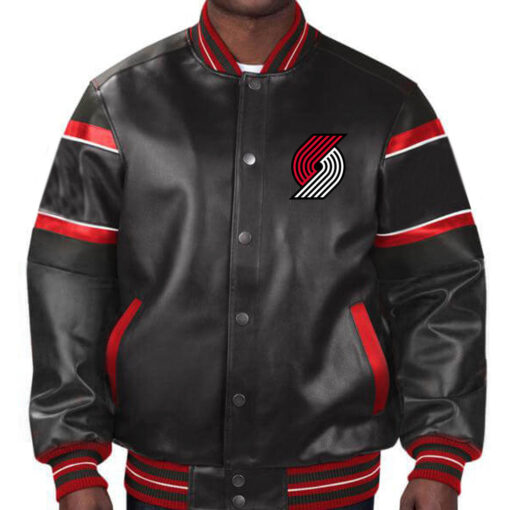 NBA Portland Trail Blazers Leather Jacket For Men and Women - Image 2