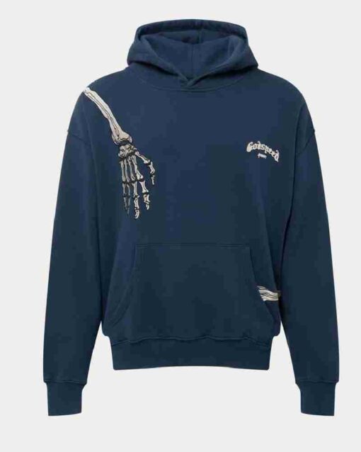 R.O.D Godspeed Skull Navy Blue Hoodie - Image 2