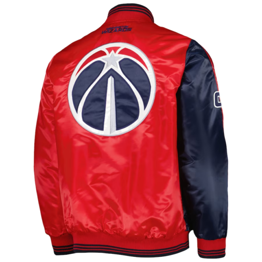 NBA Men's Washington Wizards Starter NavyRed Fast Break Satin Full-Snap Jacket by TJS - Image 2