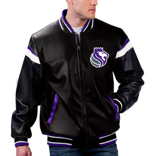 NBA Sacramento Kings Leather Jacket For Men and Women - Image 2