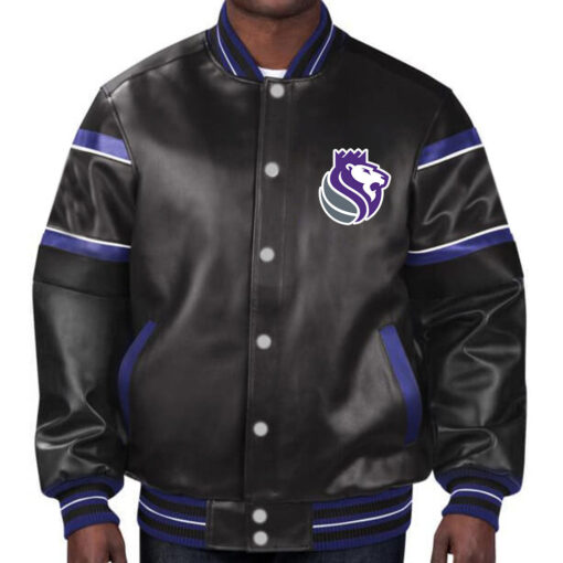 NBA Sacramento Kings Leather Jacket For Men and Women - Image 2