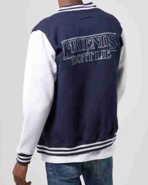 Stranger Things Friends Don’t Lie Unisex Varsity Jacket - Image 2