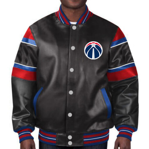 NBA Washington Wizards Leather Jacket For Men and Women - Image 2